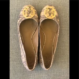 Tory Burch Snakeskin Leather Flats Size 11